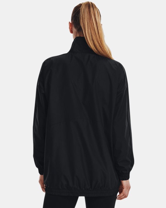 Women's UA RUSH™ Woven Oversized Jacket, Black, pdpMainDesktop image number 1